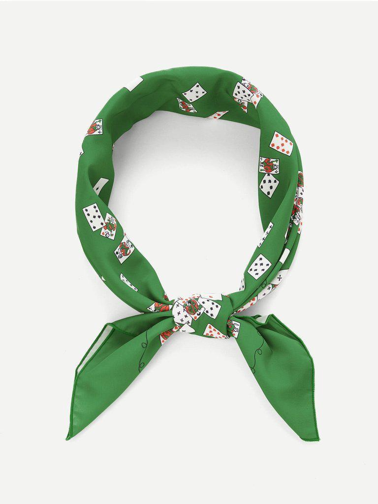 Card Print Bandana Scarf-accessories-Des Mess
