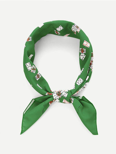 Card Print Bandana Scarf-accessories-Des Mess