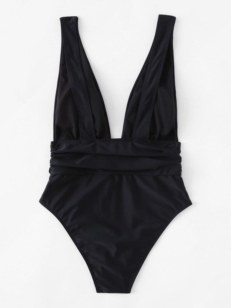 Plunge Neckline Swimsuit-swimwear-Des Mess