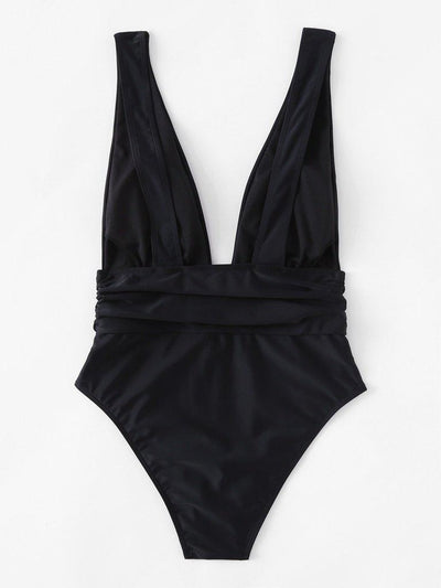 Plunge Neckline Swimsuit-swimwear-Des Mess