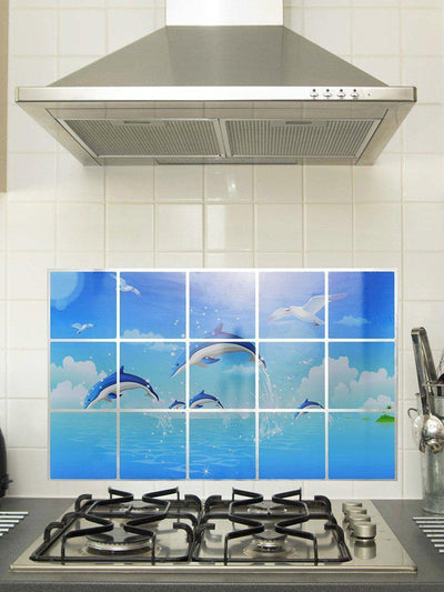 Dolphin Graphic Oil Proof Sticker-others-Des Mess