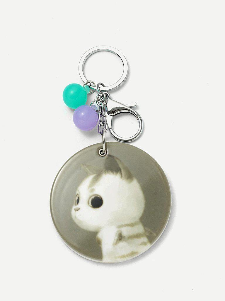 Round Cat Keychain-others-Des Mess