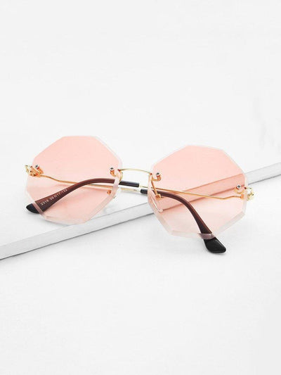 Tinted Lens Rimless Sunglasses-accessories-Des Mess