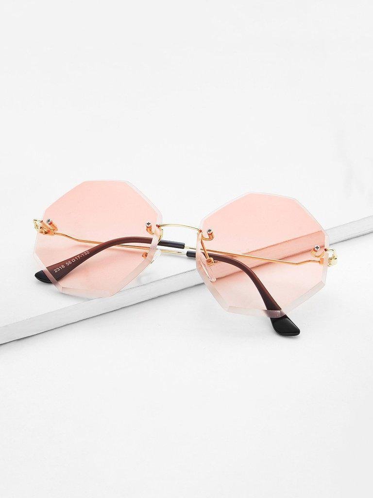 Tinted Lens Rimless Sunglasses-accessories-Des Mess