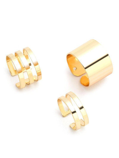 3PCS Gold Plated Hollow Out Ring Set-jewelry-Des Mess