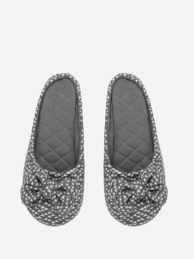 Round Toe Bow Design Flat Slippers-shoes-Des Mess