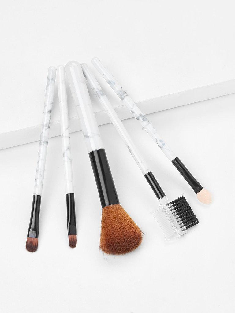 Floral Handle Makeup Brush 5pcs-makeup-Des Mess