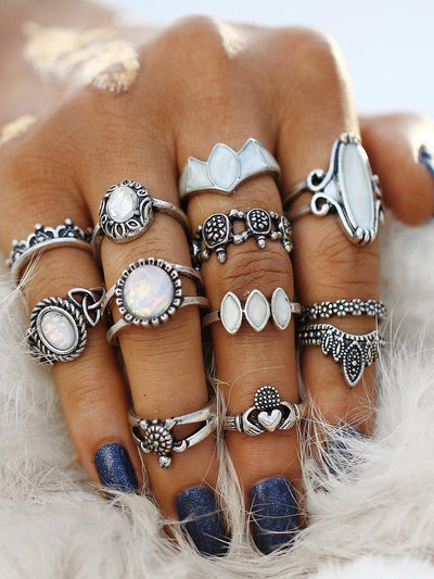 Turtle And Crown Design Ring Set-jewelry-Des Mess