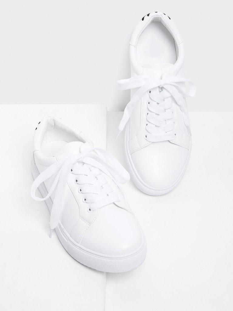 Eye Embroidery Lace Up Slip On Sneakers-shoes-Des Mess