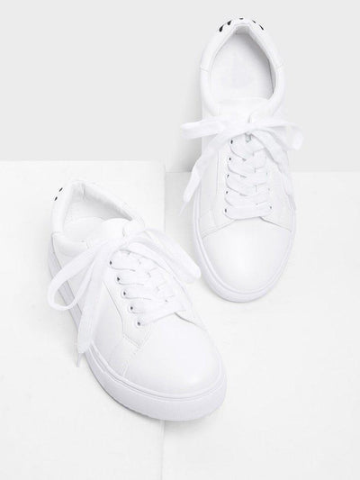 Eye Embroidery Lace Up Slip On Sneakers-shoes-Des Mess