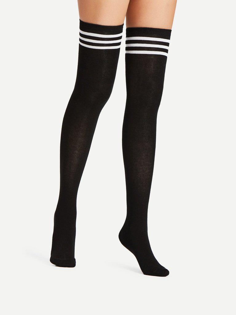 Striped Over The Knee Socks 2pairs-accessories-Des Mess