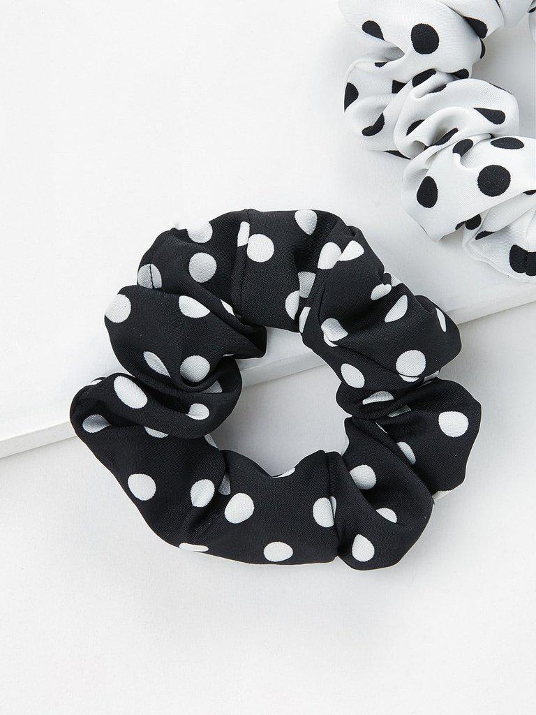 Polka Dot Print Hair Tie 2pcs-hair-Des Mess