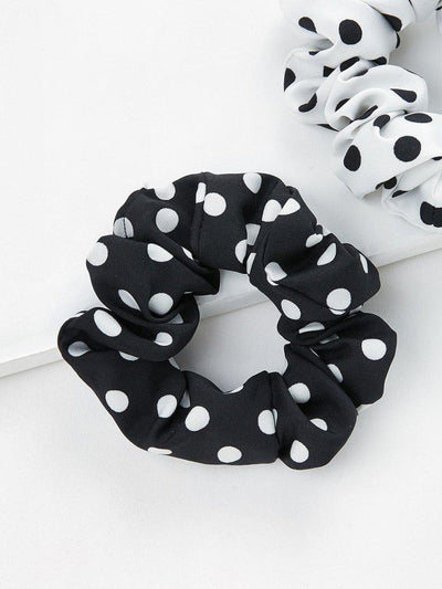 Polka Dot Print Hair Tie 2pcs-hair-Des Mess