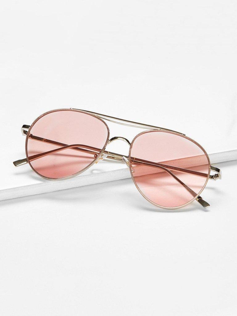 Contrast Top Bar Aviator Sunglasses-accessories-Des Mess