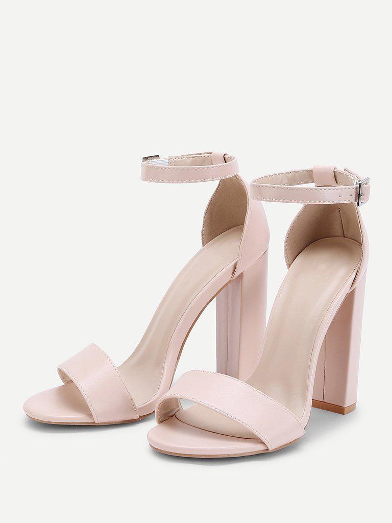 Two Part Ankle Strap PU Heels-shoes-Des Mess
