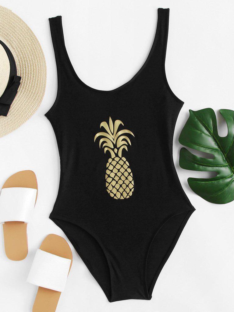 Pineapple Print Swimsuit-swimwear-Des Mess