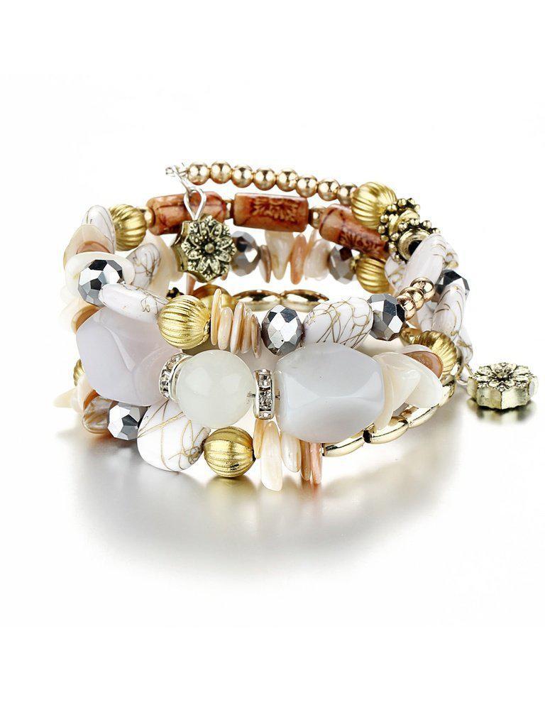 Mixed Shape Charm Beaded Layered Bracelet-jewelry-Des Mess