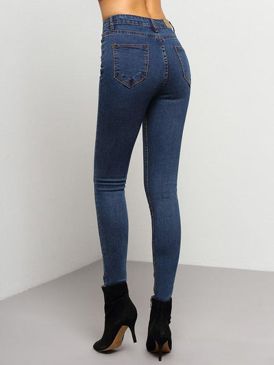 Skinny Denim Pants-bottom-Des Mess