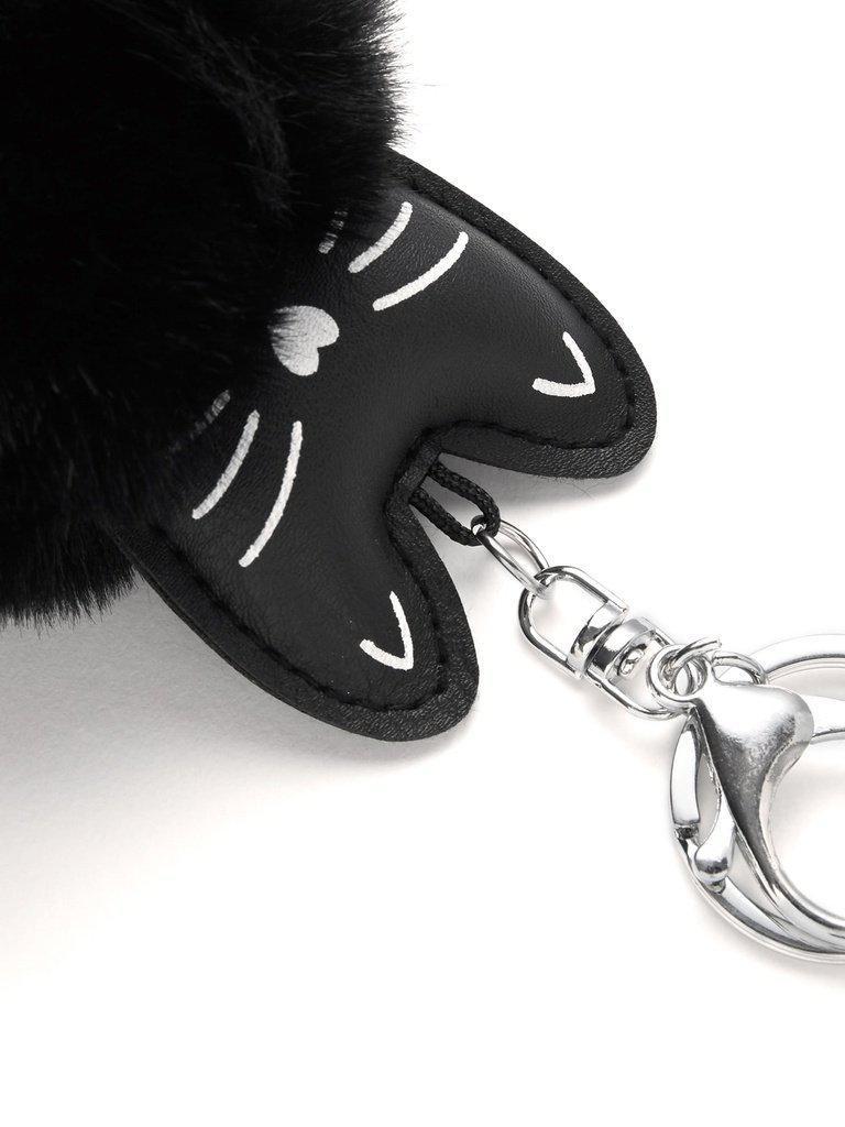 Cat Detail Pom Pom Keychain-others-Des Mess