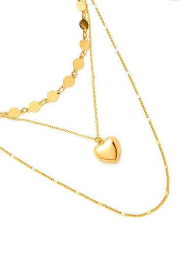 Heart & Sequin Detail Pendant Necklace-jewelry-Des Mess