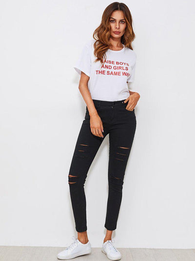 Distressed Skinny Jeans-bottom-Des Mess
