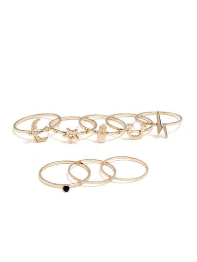 Bird & Star Design Ring Set-jewelry-Des Mess