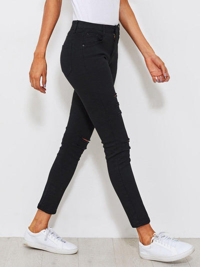 Distressed Skinny Jeans-bottom-Des Mess