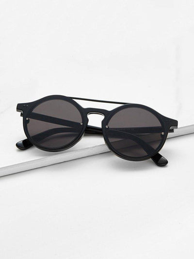 Double Bridge Round Lens Sunglasses-accessories-Des Mess