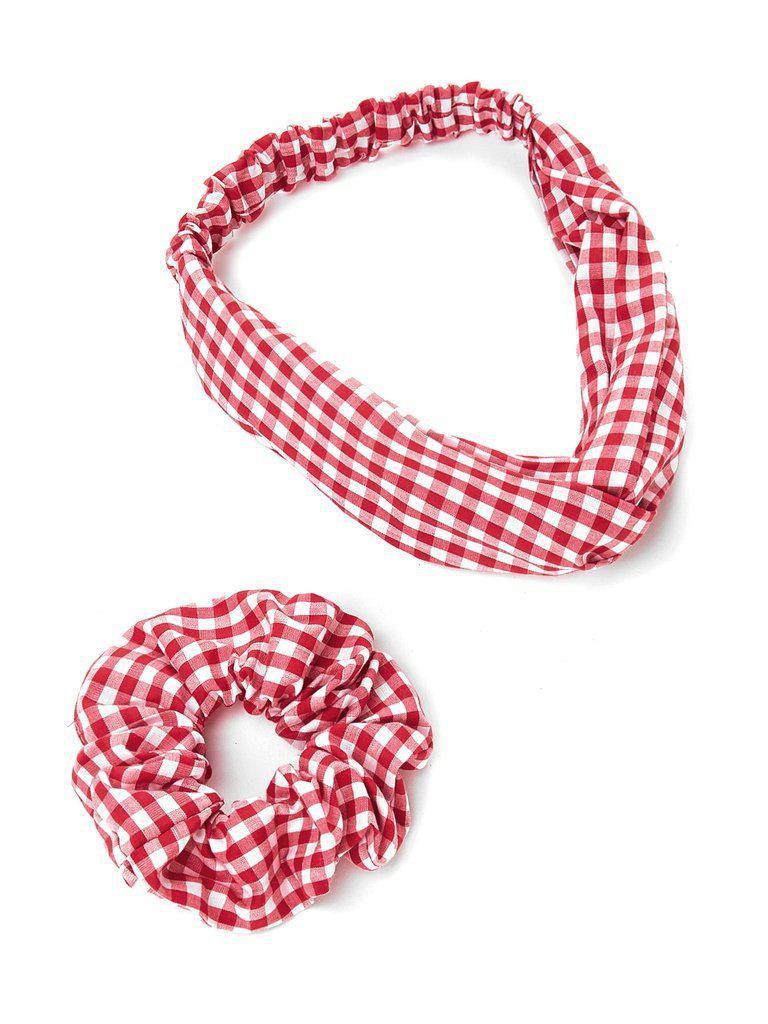 Gingham Print Headband & Hair Tie-hair-Des Mess