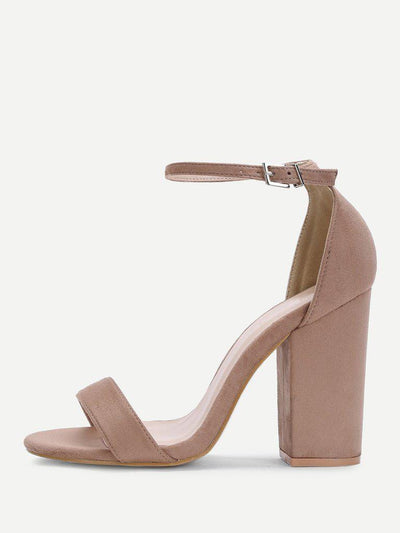 Two Part Ankle Strap Suede Heels-shoes-Des Mess