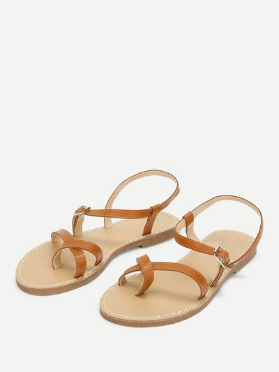Toe Ring Strappy Flat Sandals-shoes-Des Mess