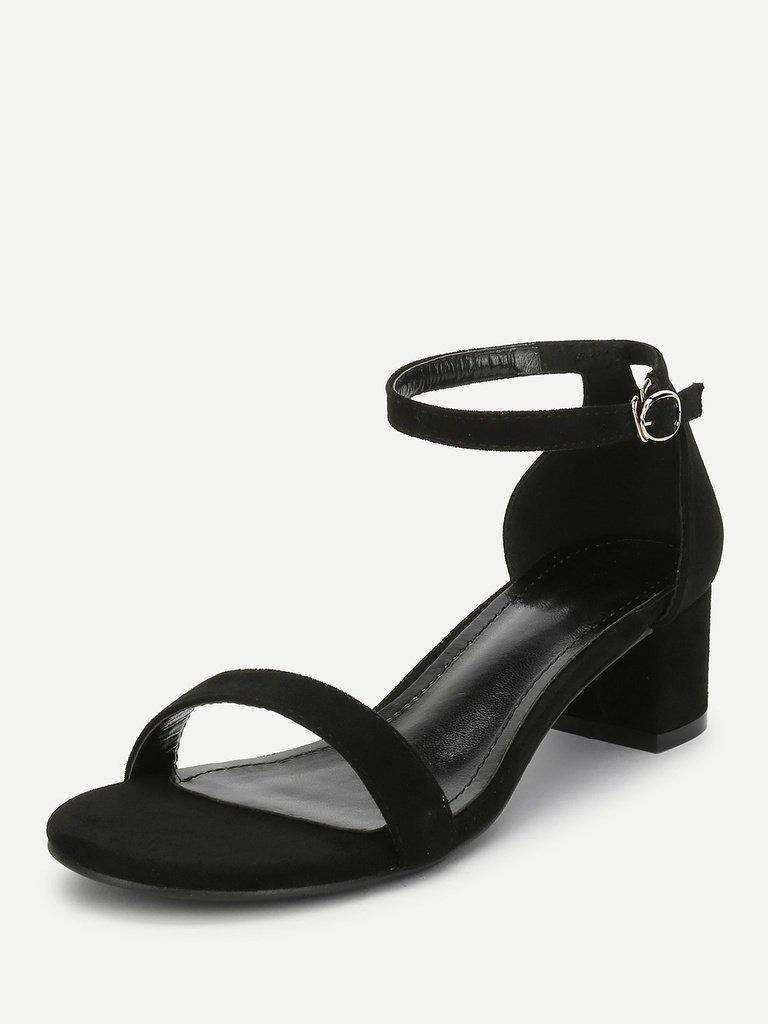 Ankle Strap Two-Piece Block-Heel Sandals-shoes-Des Mess