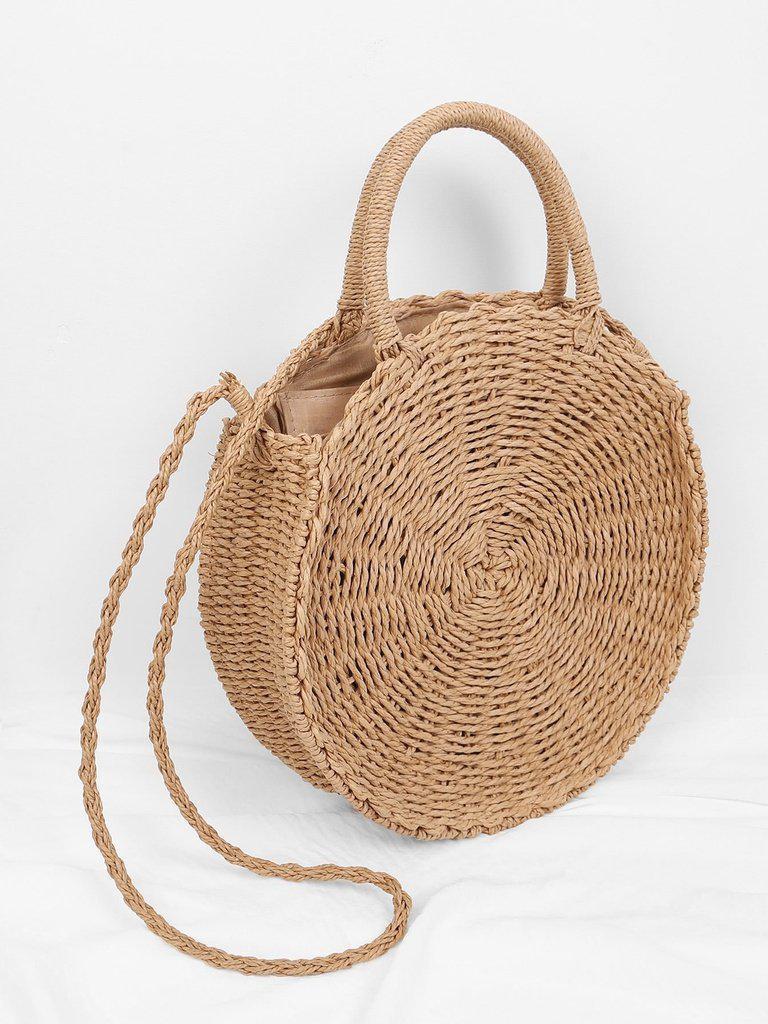 Round Straw Tote Bag-accessories-Des Mess