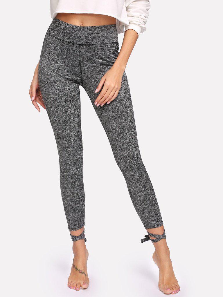 Lace Up Hem Leggings-bottom-Des Mess