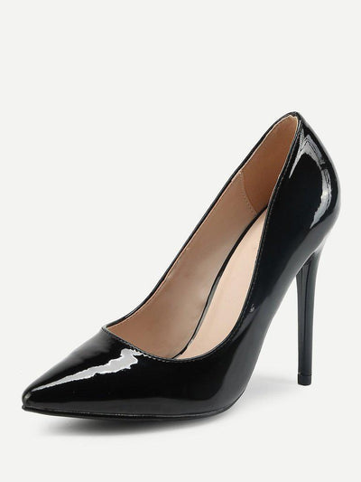 Stiletto Pointed Toe PU Heels-shoes-Des Mess