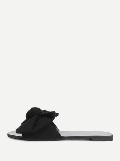 Bow Detail Flat Sandals-shoes-Des Mess