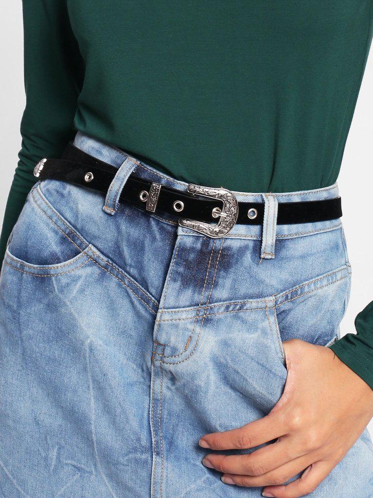 Eyelet Western Suede Belt-accessories-Des Mess