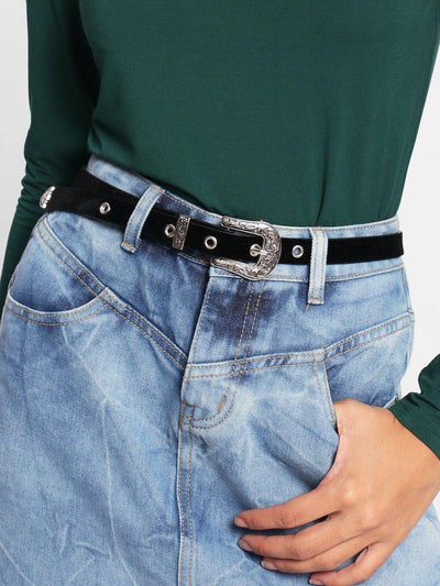 Eyelet Western Suede Belt-accessories-Des Mess