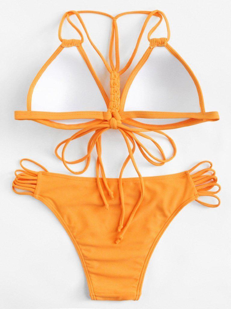 Woven Detail Strappy Bikini Set-swimwear-Des Mess