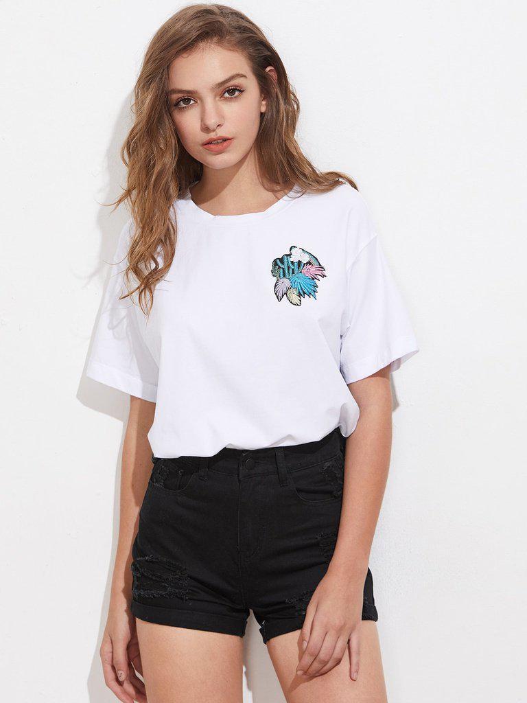 Distressed Roll Cuff Denim Shorts-bottom-Des Mess