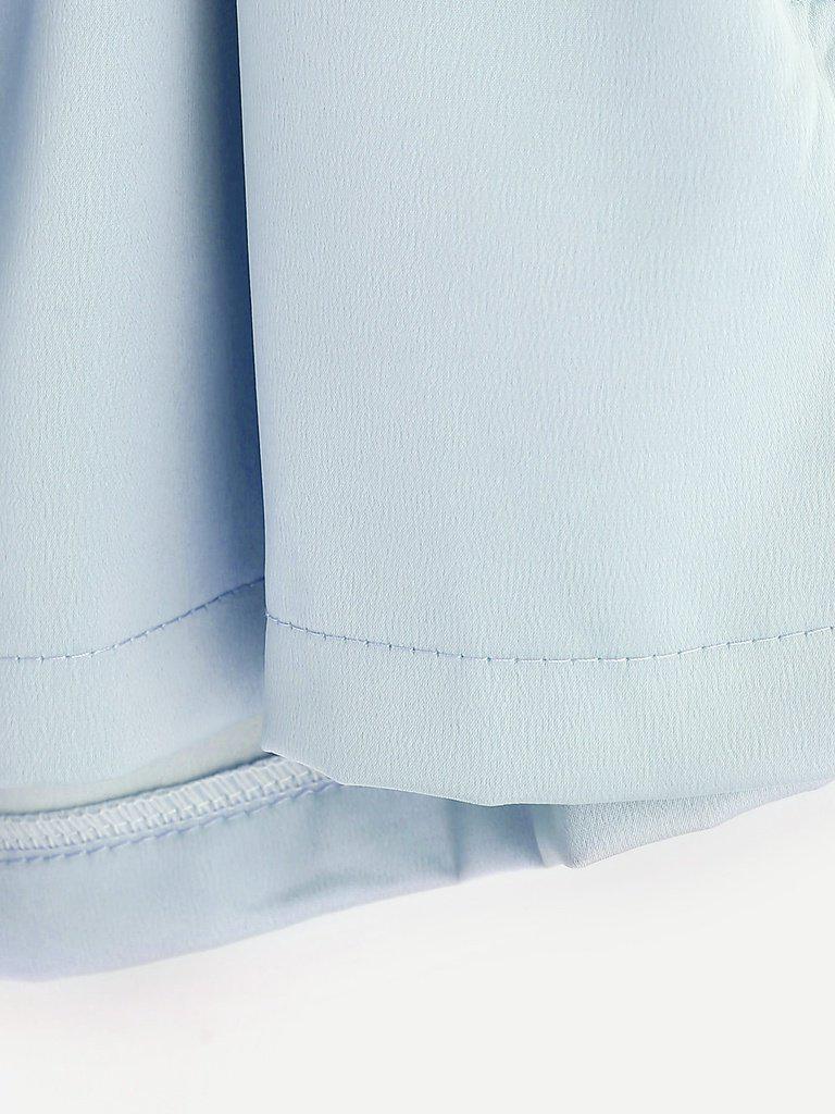 Frill Waist Self Tie Shorts-bottom-Des Mess