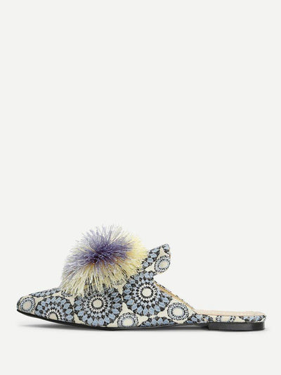 Pom Pom Decorated Flats-shoes-Des Mess