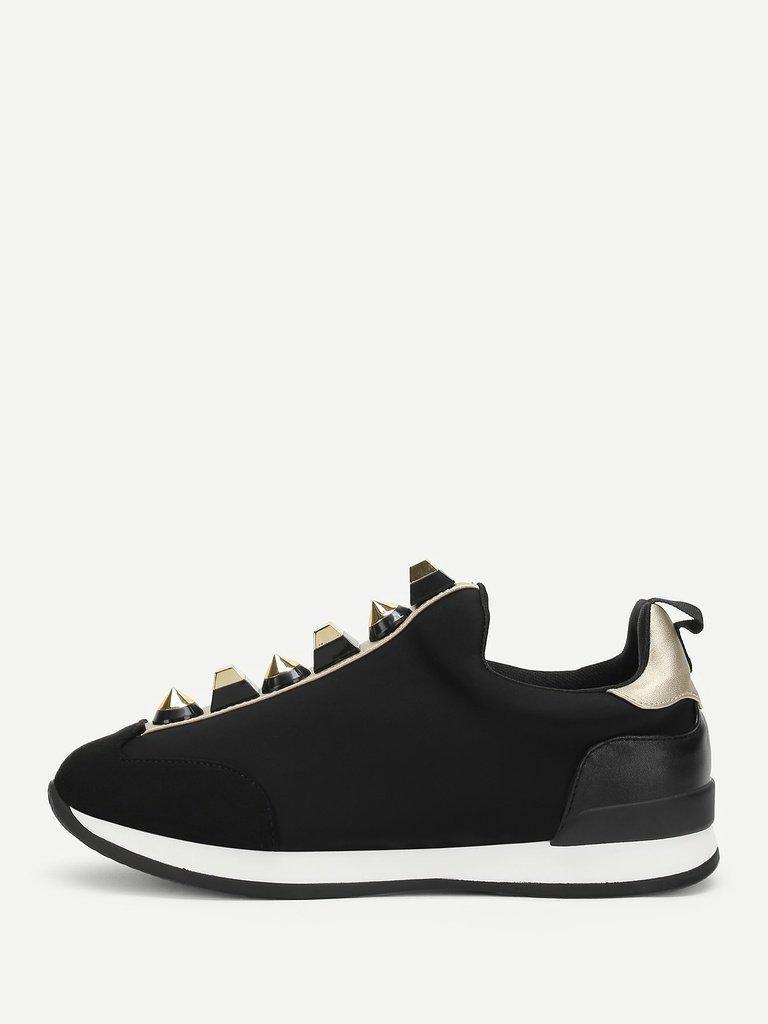 Studded Design Slip On Sneakers-shoes-Des Mess