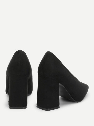 High Vamp Chunky Heeled Pumps-shoes-Des Mess