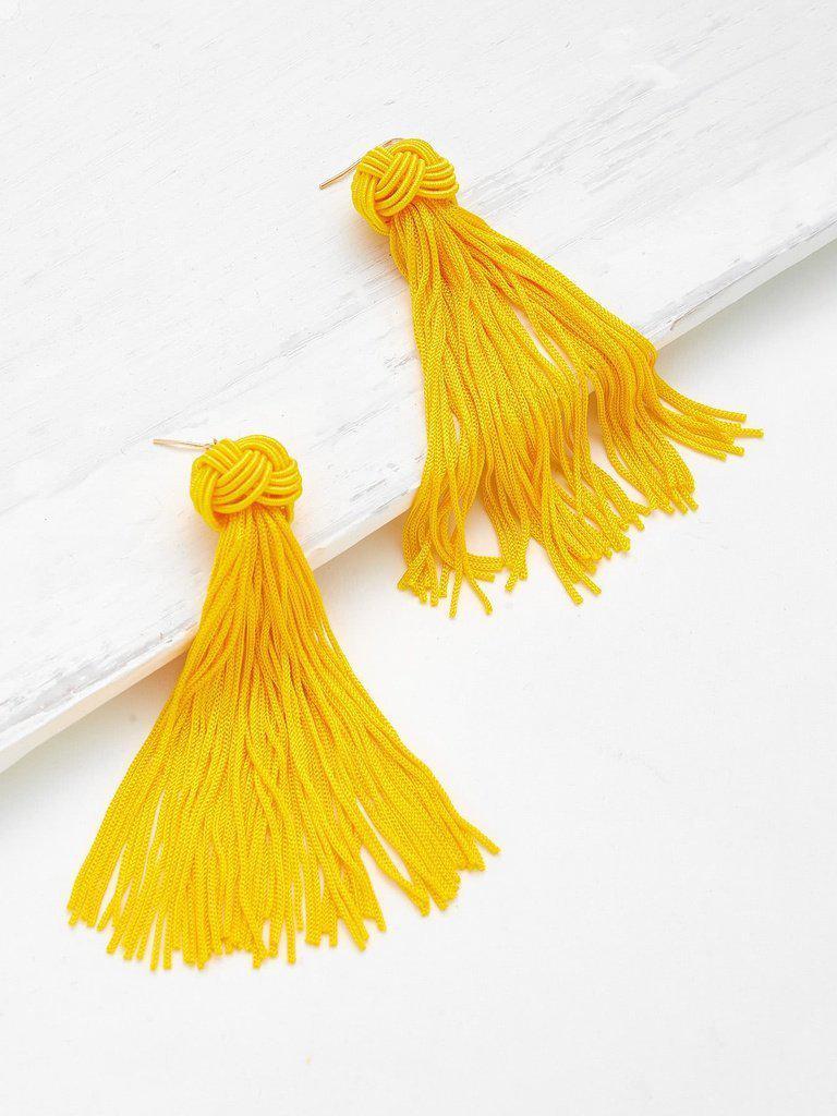 Statement Tassel Drop Earrings-jewelry-Des Mess
