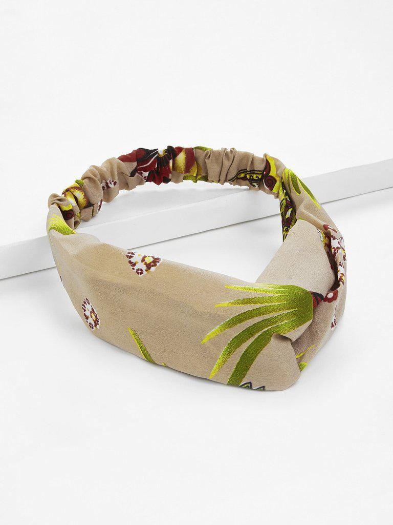 Flower Print Twist Headband-hair-Des Mess
