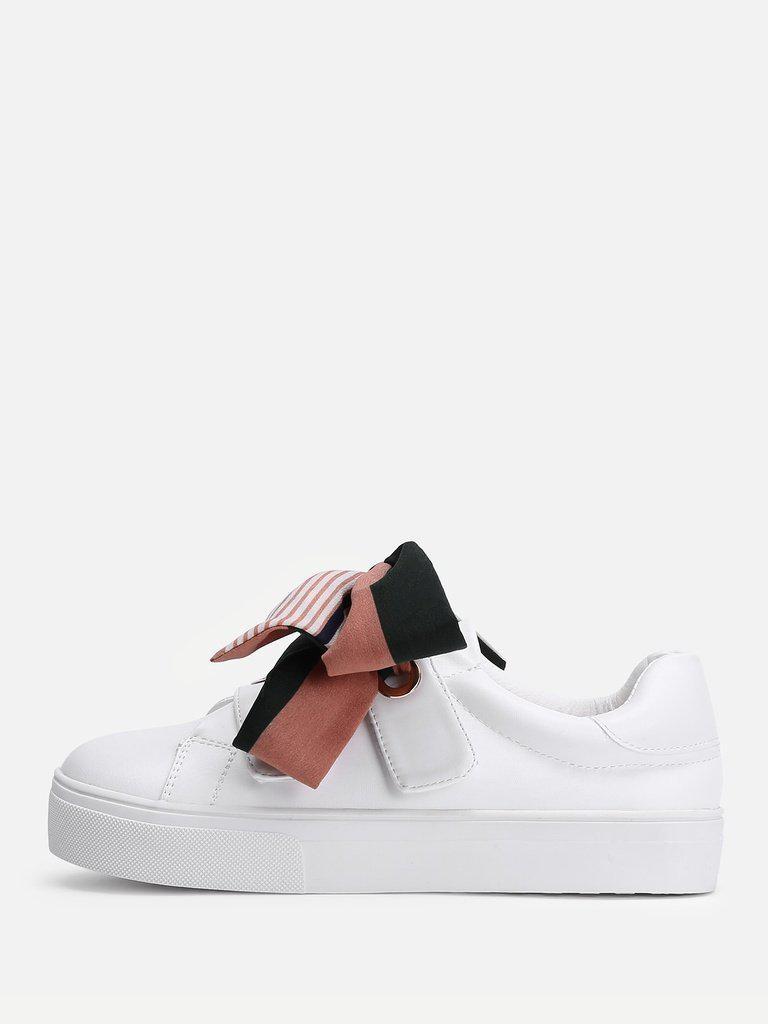 Bow Decorated Slip On Sneakers-shoes-Des Mess