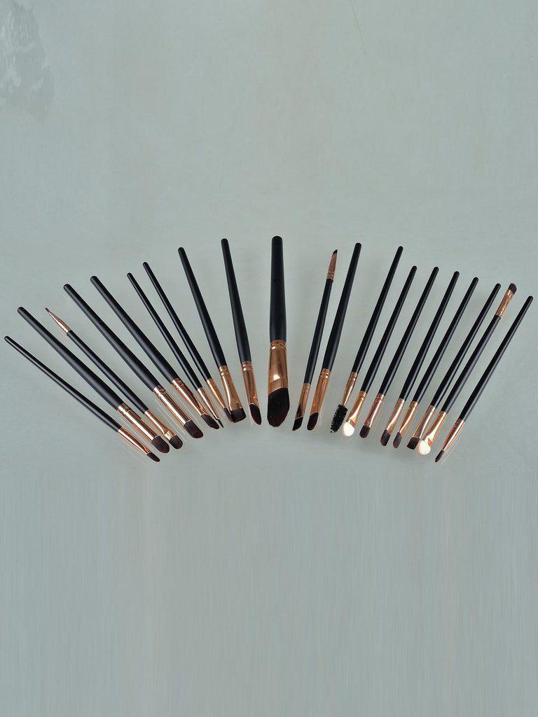 20pcs Professional Makeup Brushes Set Metal Make Up Brush Set-Black-makeup-Des Mess