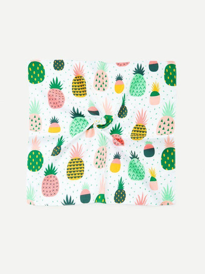 Pineapple Print Bandana Scarf-accessories-Des Mess