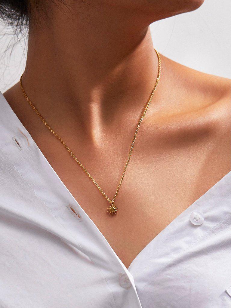 Metal Sun God Pendant Chain Necklace-jewelry-Des Mess